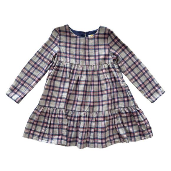 Mini Boden Plaid Flannel Dress Size 5-6y - Picture 1 of 4